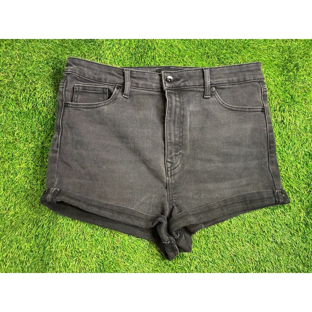 Kendall + Kylie The Drifter High Rise Black Denim Shorts Women’s 13/31 Stretch